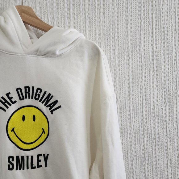 H&M Smiley Face Hoodie White Collab Graphic Pullover Sweatshirt Hoodie Men’s XL - Picture 6 of 14